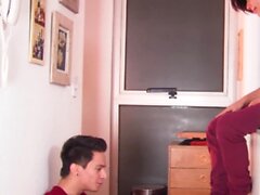 Cute teen twink friends try first time gay anal sex