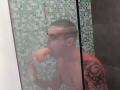 NASTYDADDY Tattooed Jock Masturbates Dick And Uses Dildo