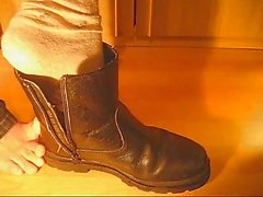 Boys foot-tease with cum