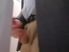 Urinal Jerk Off - Big Cum Shot - Public Bathroom - Office