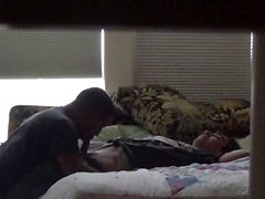 sucking her pussy juice off his dick