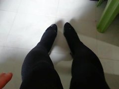 Black Patent Pumps with Pantyhose Teaser 18