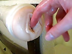 Fleshlight orgasm and creampie play