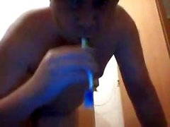 crazy Russian guy hard fucks himself