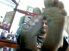 Straight guys feet on webcam #311
