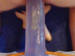 Pounding my ass with huge dildo