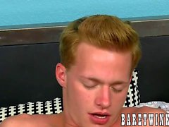 Bottom twink cummed all over his lover from the excitement