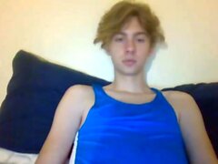 Gay twink solo for this huge cock jacking off