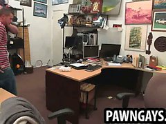 Horny stud gets naked for more money the pawn shop