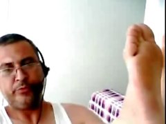 Straight guys feet on webcam #16