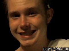 Solo jerk off session with young big dicked twink smoker