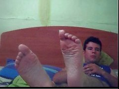 Straight guys feet on webcam #177