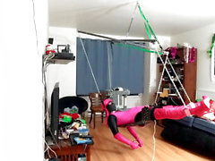 Sissy Self bondage sex swing