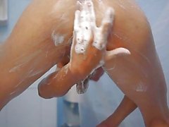 Asian Boy Doing A Soapy Jerk Off Inside The Shower