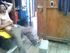 jacking off in Shed at work unkut