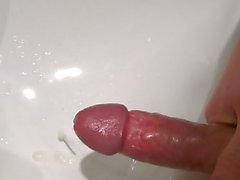 Big cumshot in the sink