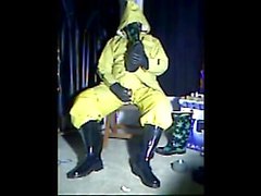 More wanking in yellow rubber from a few years back.