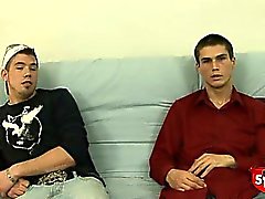 Two very nervous straight boys suck and jerk each other off