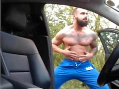 caming in car..awesome hipster..bear public jerk