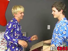 Young homo with blonde hair is pounded balls deep