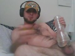 Hairy Cub Watches Porn & Fleshjack ( JO & Cum )