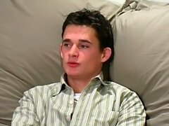 Big thick cock British lad Dan masturbates after interview