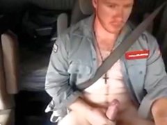 Fat cock truck driver on webcam