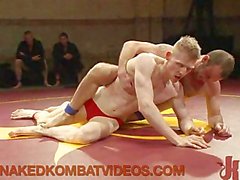 Gays wrestling and rough fucking after match