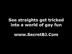 Straight guy talked into a gay blowjob by girl