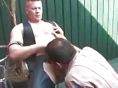 Cop fucks the leather bottom