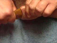 Large wooden spoon stretches foreskin - 5 more videos