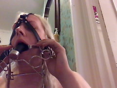 Testing my new pony deepthroat training gag