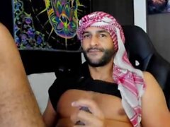 Bald gay hunk solo shower and jerking fun time on cam