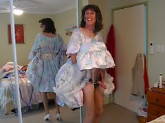 MICHELLE JERKING OFF IN PINK SATIN DRESS Petticoat