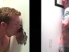 Gay blowjob for straight amateur at gloryhole