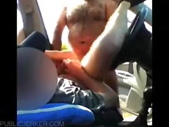 Bear fucking guy in car