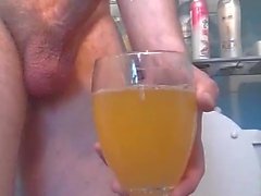 Filling up a warm glass of piss
