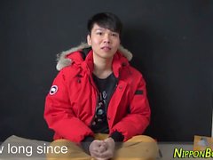 Japanese teen masturbates